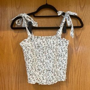 Abercrombie Tie Strap Smocked Cami Top